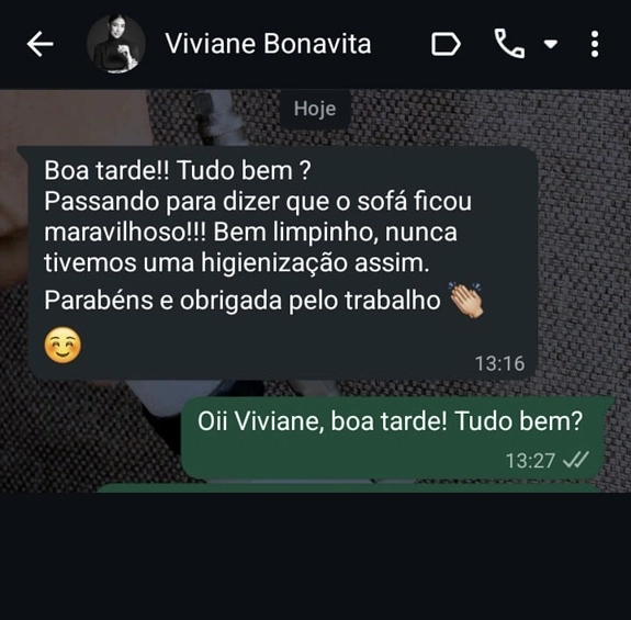 Higienização de Estofados em SP - Absoluta Higienização - Feedback