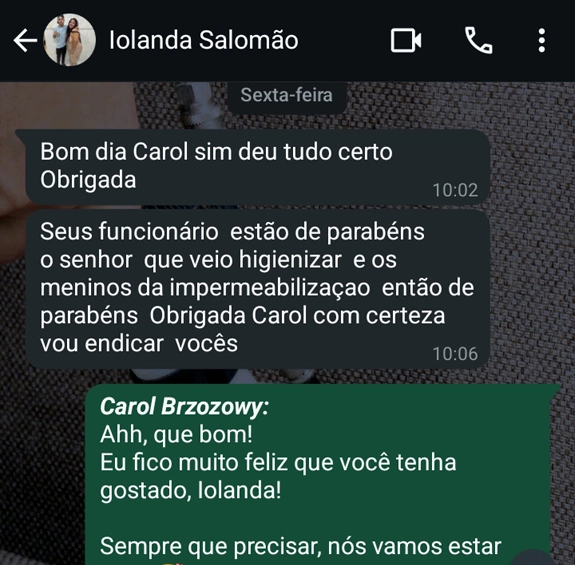 Higienização de Estofados em SP - Absoluta Higienização - Feedback